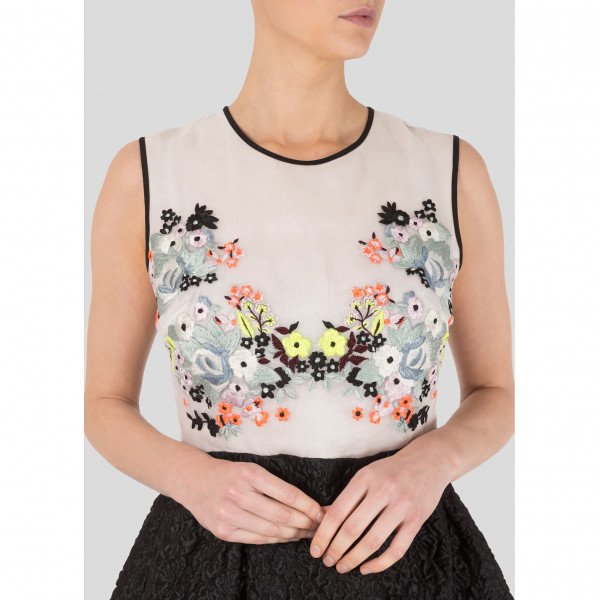 Erdem Faris Embroidered Organza & Jacquard Dress