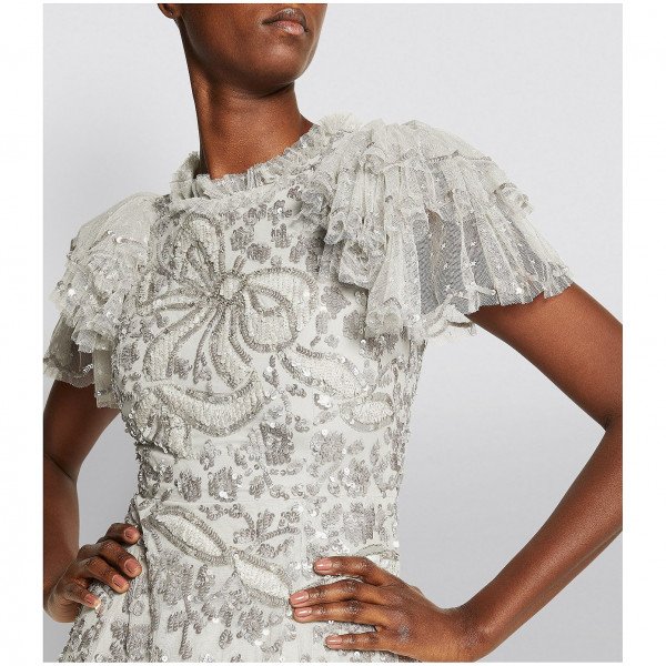 Needle & Thread Sequin-Embellished Shirley Ribbon Mini Dress