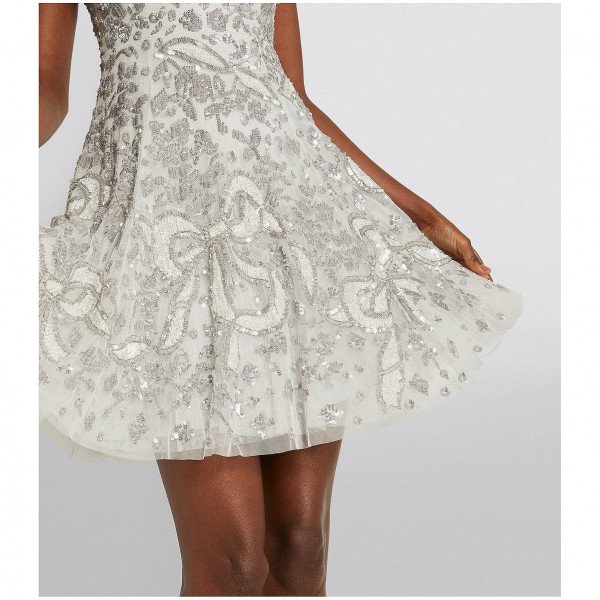 Needle & Thread Sequin-Embellished Shirley Ribbon Mini Dress
