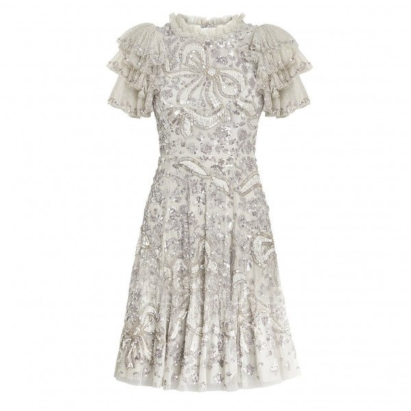 Needle & Thread Sequin-Embellished Shirley Ribbon Mini Dress