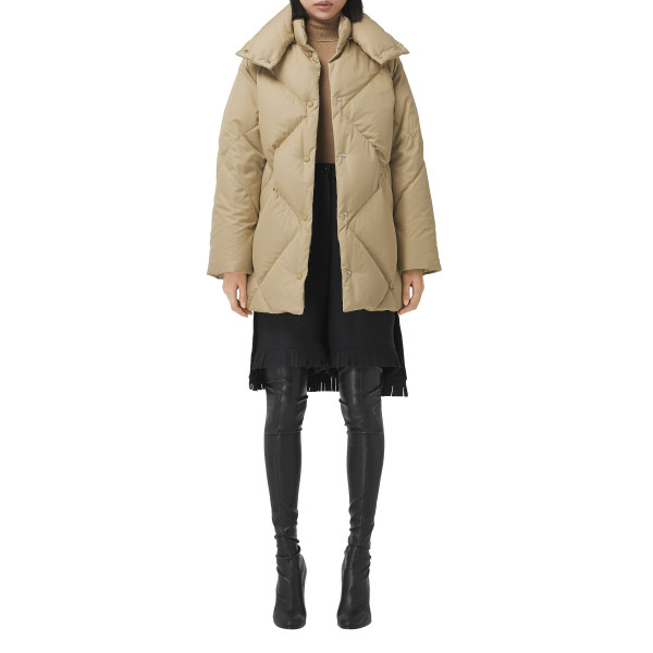 Burberry Diamond Quilted Cotton Gabardine Coat