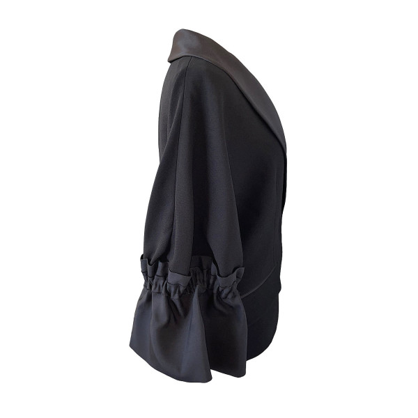 Roksanda Ruffle-Sleeve Cady Jacket