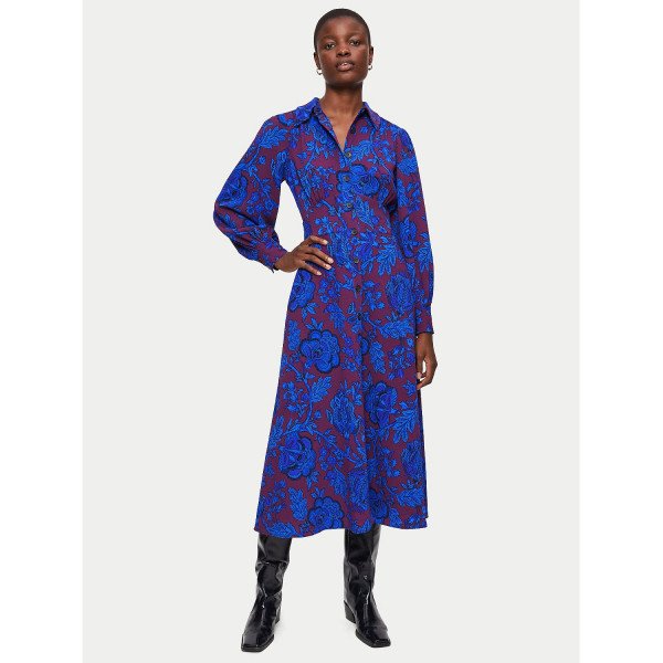 Jigsaw Rose Brocade Shirt Dress