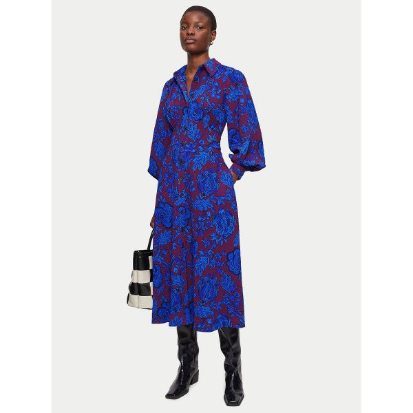 Jigsaw Rose Brocade Shirt Dress