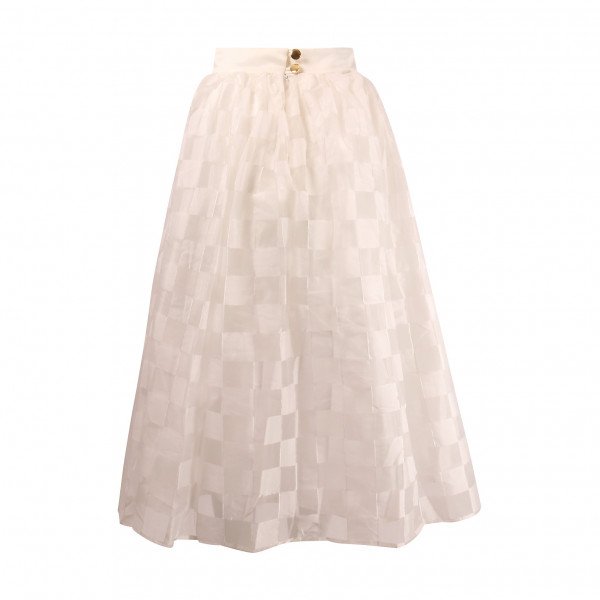 poca & poca Sheer Check-Patterned A-Line Skirt