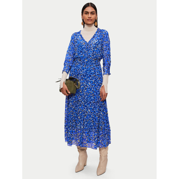 Jigsaw Brushwork Crinkle Ruffle Dress