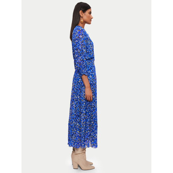 Jigsaw Brushwork Crinkle Ruffle Dress