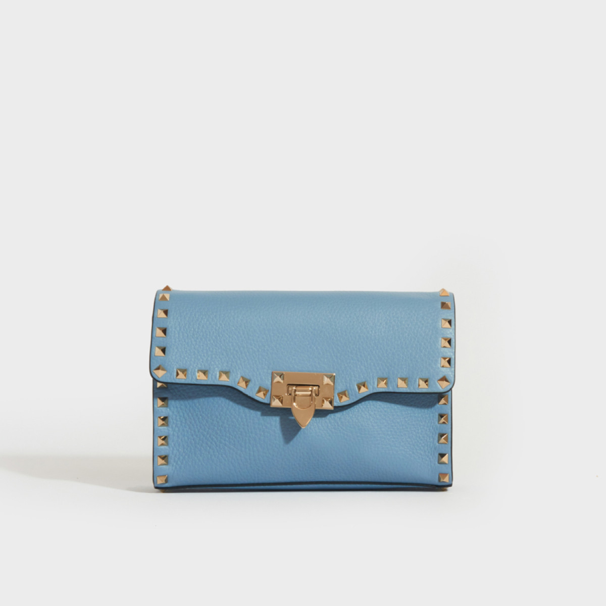 Valentino Garavani Small Rockstud Grained Leather Bag in Niagara