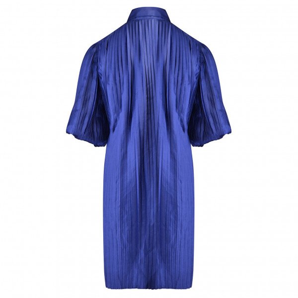 Lisou Pleated Puff Sleeve Shirt Dress