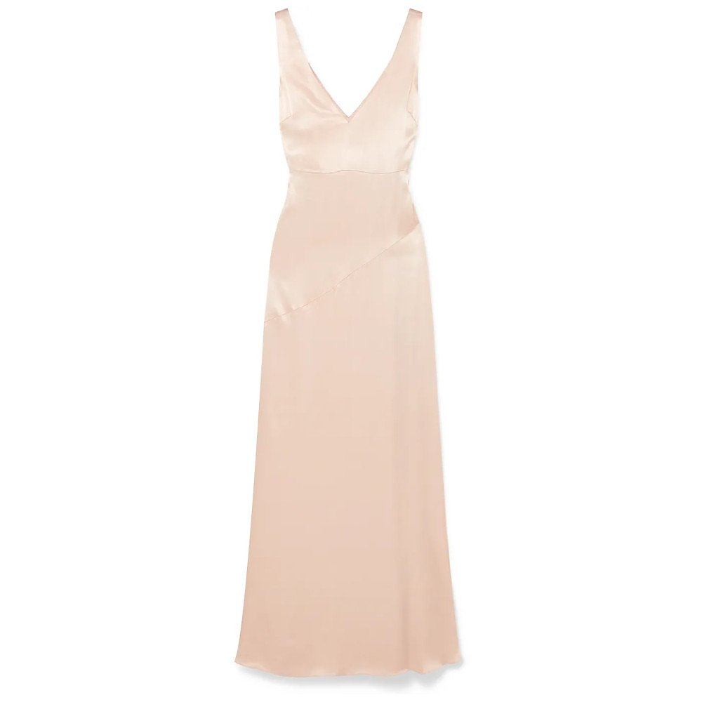 LES HÉROÏNES The Wangari Hammered-Satin Maxi Dress