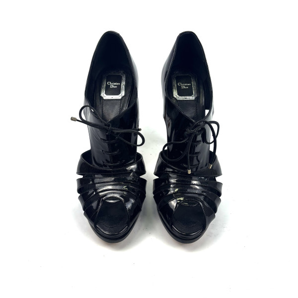Christian Louboutin Patent Lace-Up Heels