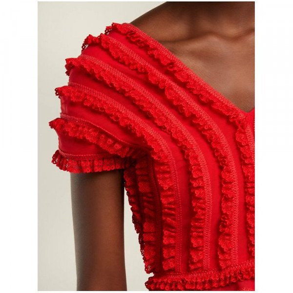 Emilio De La Morena Stretch Ruffle Dress