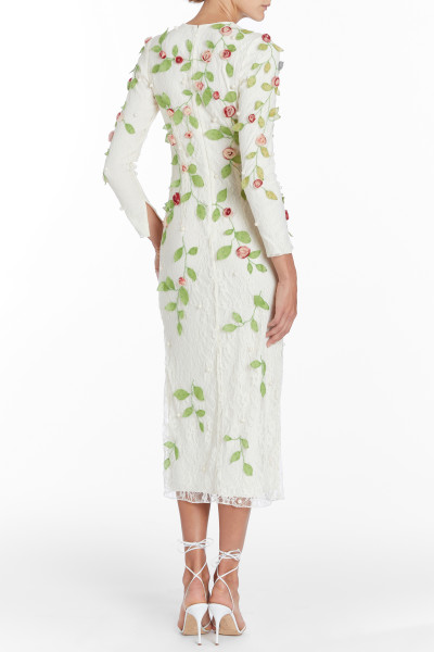 Markarian NY Avelina Embroidered Lace Midi Dress