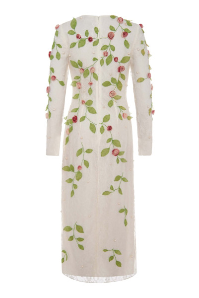 Markarian NY Avelina Embroidered Lace Midi Dress