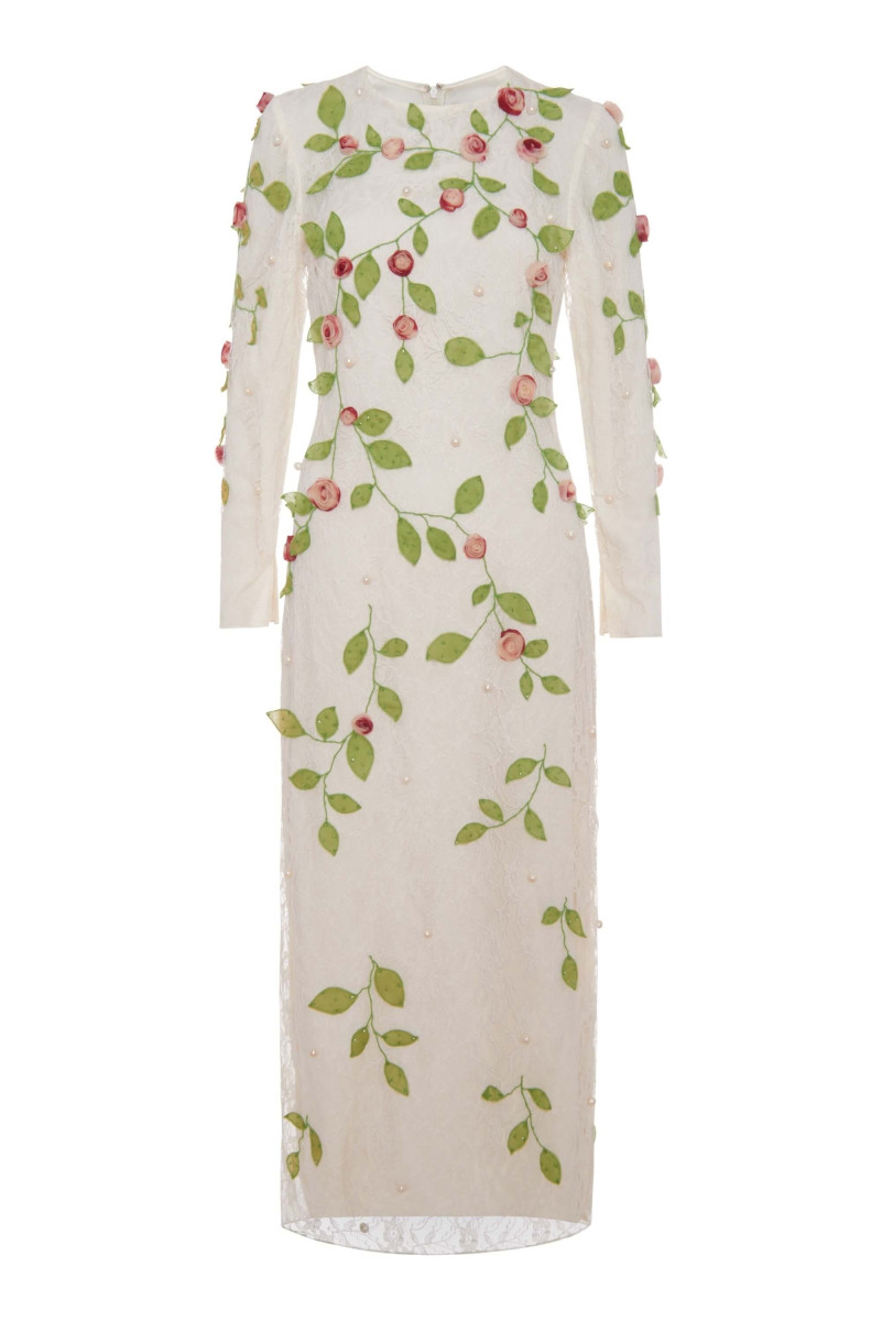 Markarian NY Avelina Embroidered Lace Midi Dress
