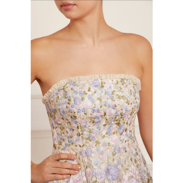 Needle & Thread The Rose Dream Strapless Corset Ankle Gown