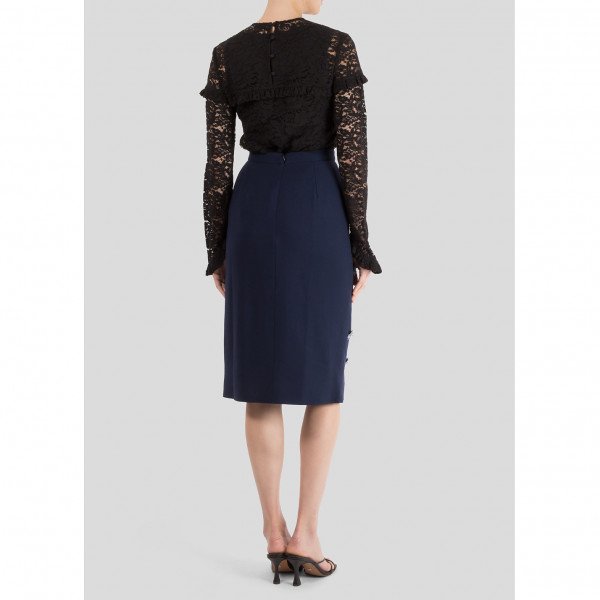 Markus Lupfer Portia Embellished Crepe Skirt