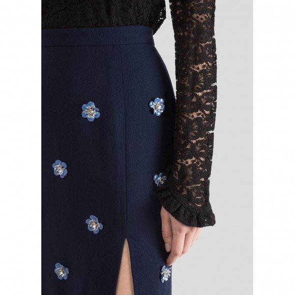 Markus Lupfer Portia Embellished Crepe Skirt