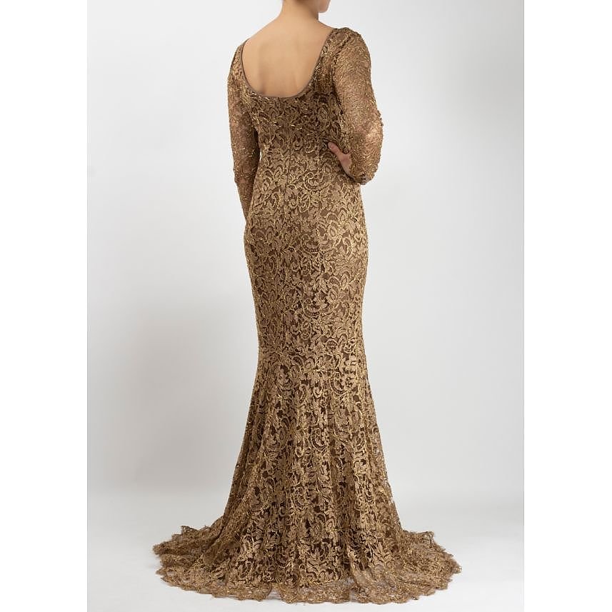 Temperley London Metallic Lace Gown