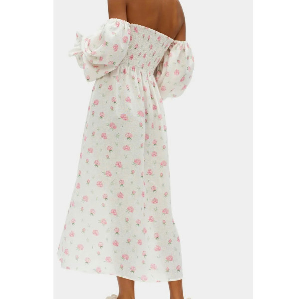 Sleeper Atlanta Linen Dress in Roses