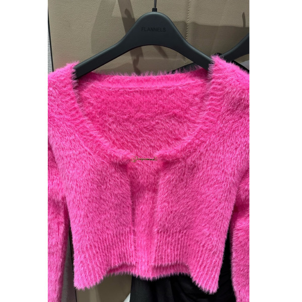 anytee Kid Mohair Cardigan ″ Black Pink″