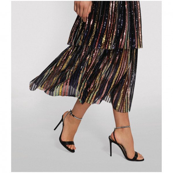 Self-Portrait Sequin Stripe Midi Dress