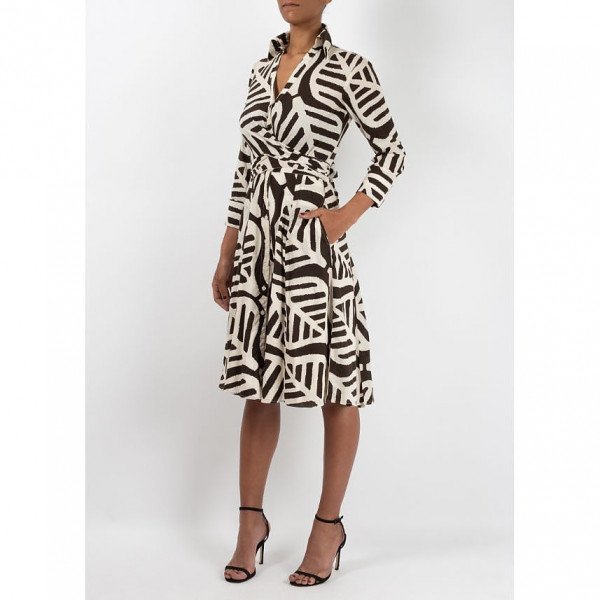 Diane von Furstenberg Leaf Print Wrap Dress