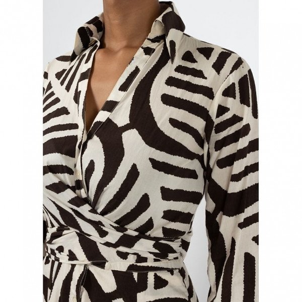 Diane von Furstenberg Leaf Print Wrap Dress