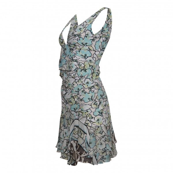 Roberto Cavalli Pastel Floral-Print Mini Dress