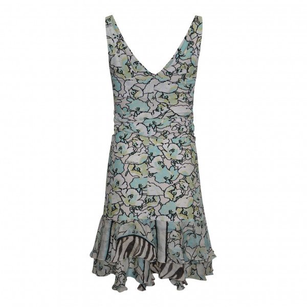 Roberto Cavalli Pastel Floral-Print Mini Dress
