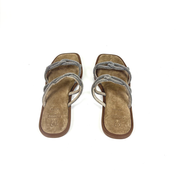 Brunello Cucinelli Embellished Chain Link Sandals