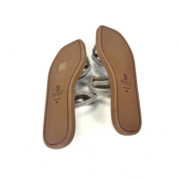 Brunello Cucinelli Embellished Chain Link Sandals