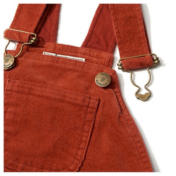 Dotty Dungarees Brick Red Cord Dungarees