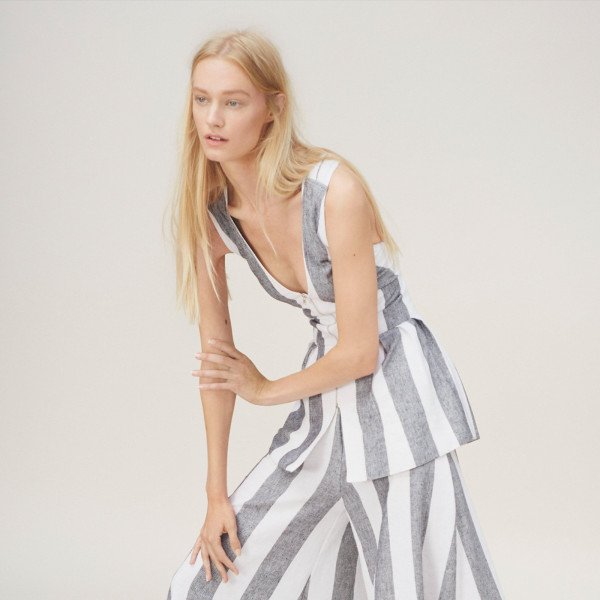 Paper London Sunflower Striped Top