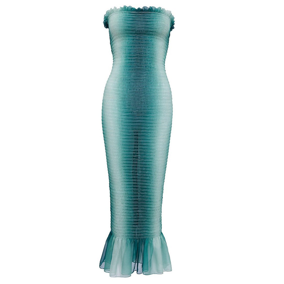 Emilio De La Morena Shirring Ombré Two-Tone Sheath Dress