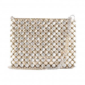 Rent Buy CHANEL Python Double Flap Bag Silver