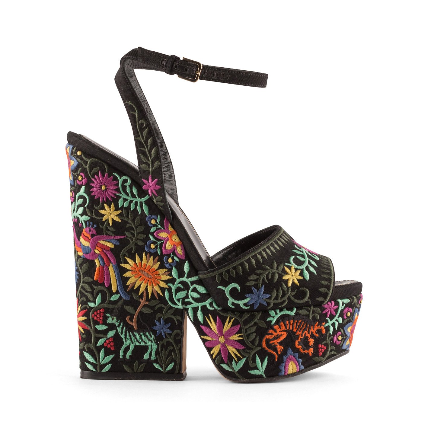 Sergio Rossi Cancun Embroidered Wedge Sandals
