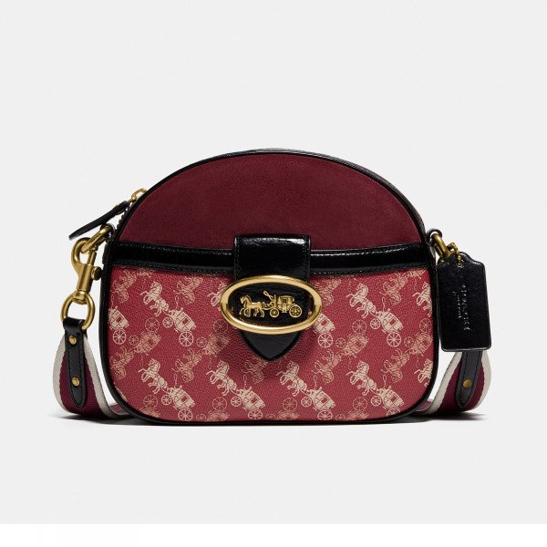 Coach kat saddle bag with horse and best sale carriage print