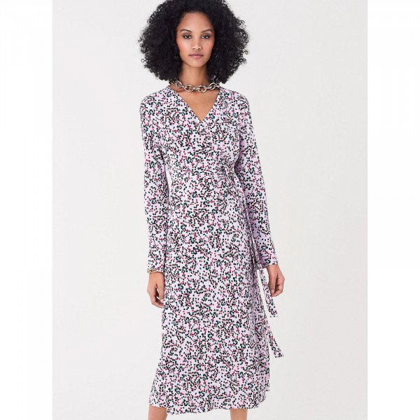 Diane von Furstenberg Tilly Silk Crepe De Chine Midi Wrap Dress