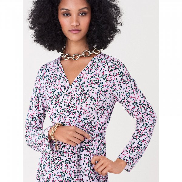 Diane von Furstenberg Tilly Silk Crepe De Chine Midi Wrap Dress
