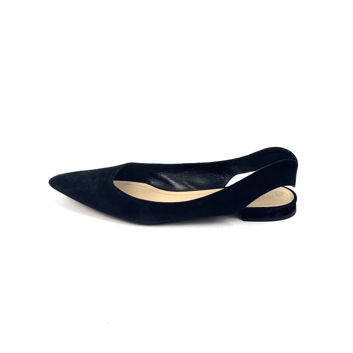 Dior Black Suede Slingback Flats