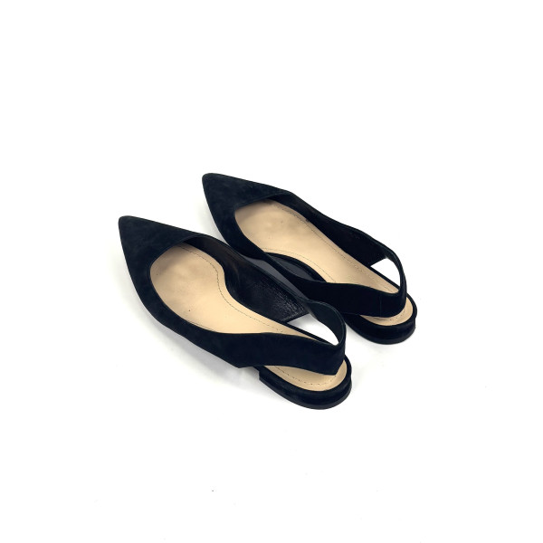 Dior Black Suede Slingback Flats
