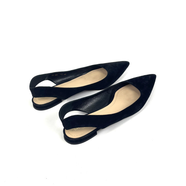 Dior Black Suede Slingback Flats