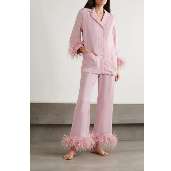 Rent Buy Sleeper Sleeper Feather Trim Pyjamas MY WARDROBE HQ