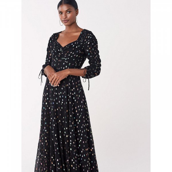 Diane von Furstenberg Bellona Metallic Dot Gown