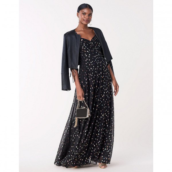 Diane von Furstenberg Bellona Metallic Dot Gown