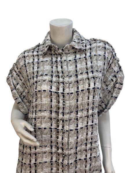 IRO Textured Tweed Short-Sleeve Jacket