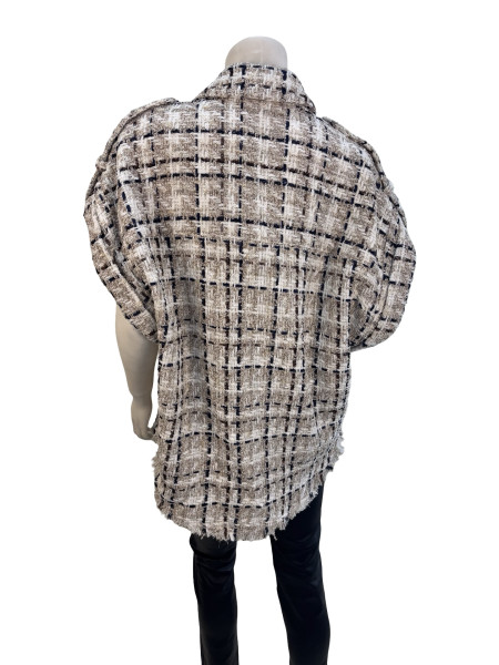 IRO Textured Tweed Short-Sleeve Jacket