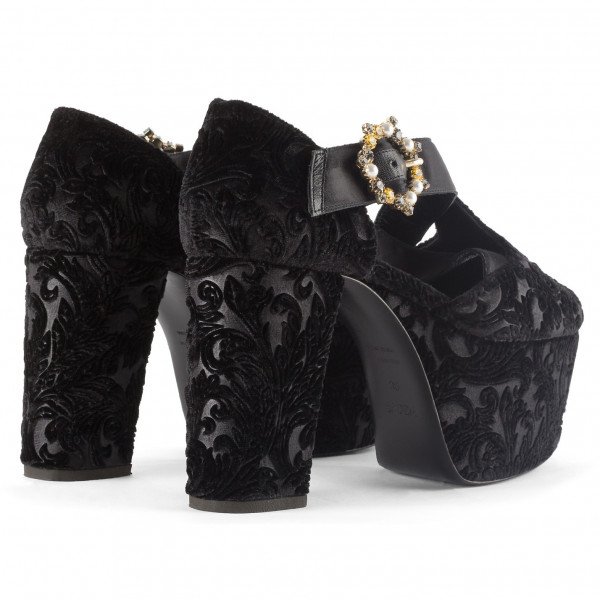 Erdem Phillipa Velvet Platform Sandals