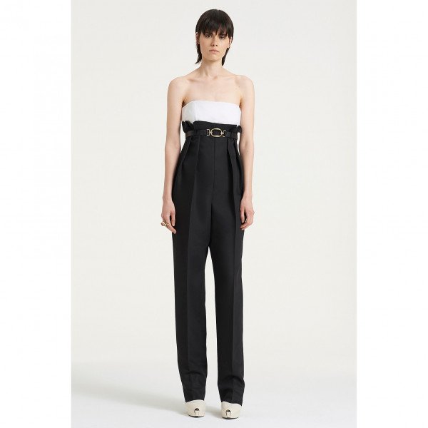 PORTS 1961 Tulip Waist Tuxedo Jumpsuit